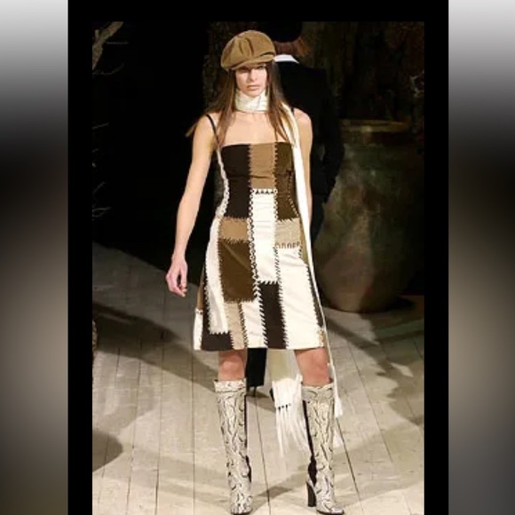 Dolce & Gabbana Vintage Suede Heel Boots Studded Square Toe Runway 2002 Y2K 36.5 - Picture 12 of 16